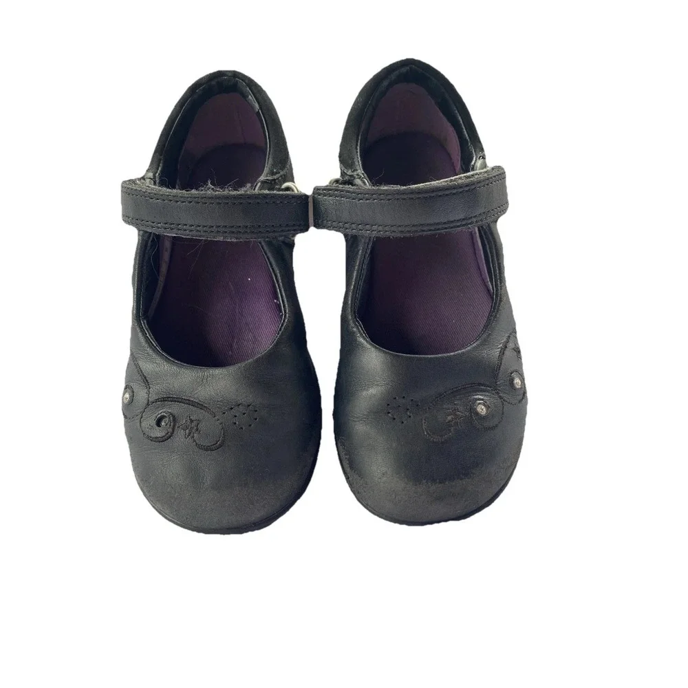 Clarks Breeanjo Children Mary Jane Black Light Up Leather Casual Flats Size 7.5